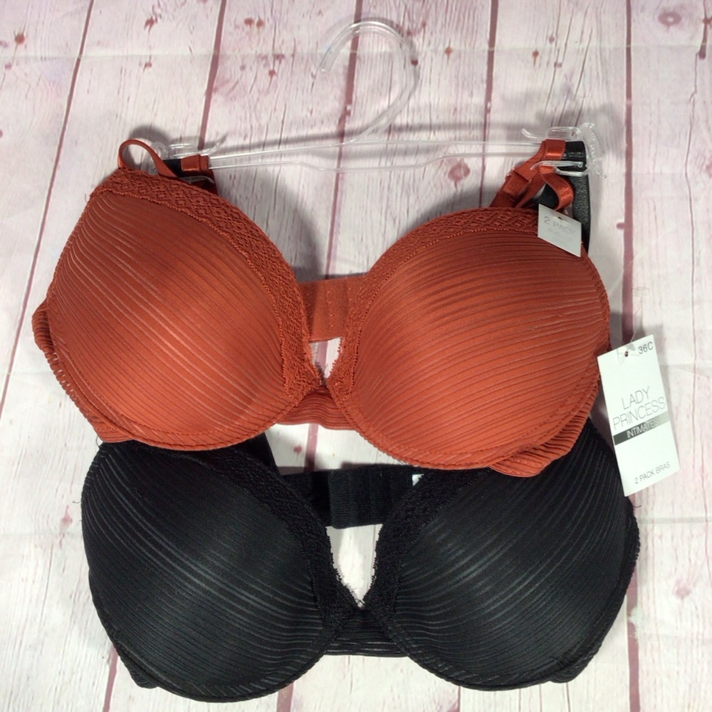 Lady Princess Intimates 2 Pack Push-Up Bras - Size 36C